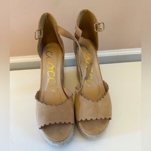 CCOCCI Tan Espadrille Wedges